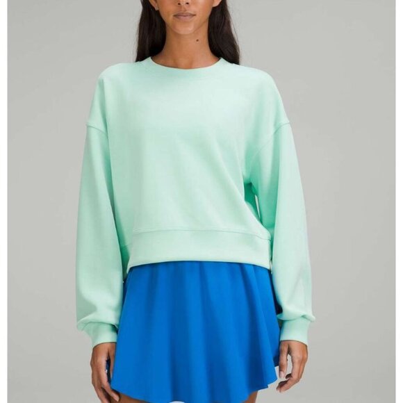 Lululemon Perfectly Oversized Cropped Crew *Softstreme Wild Mint Size 10 - Picture 1 of 6